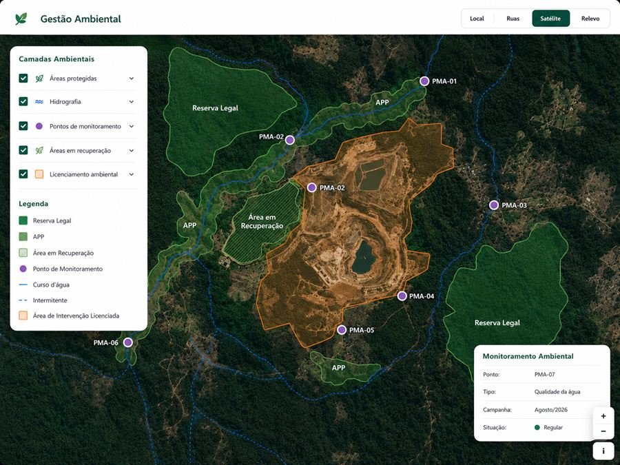 Interface demonstrativa de WebGIS para gestão e consulta de informações ambientais